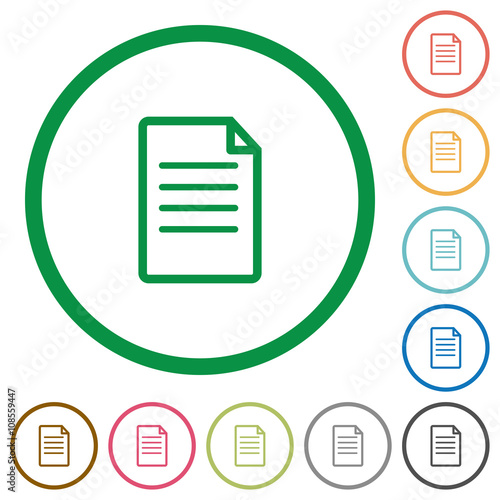 Document outlined flat icons