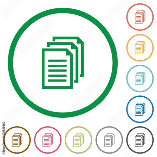 Documents outlined flat icons