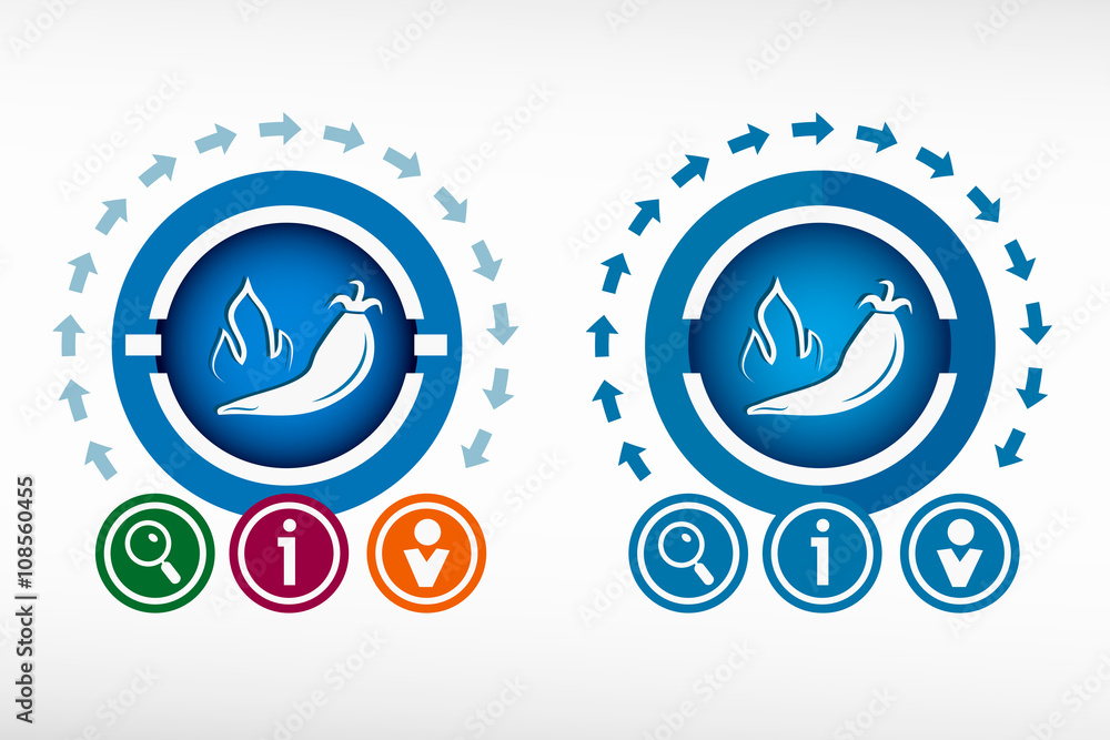 Hot pepper icon and creative design elements Hot pepper icon and creative design elements