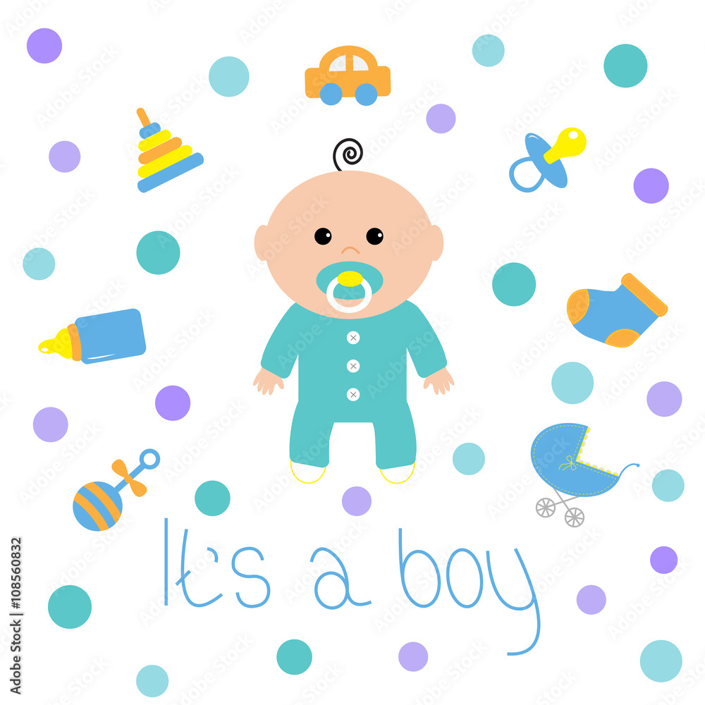Baby Boy Rattle Cartoon