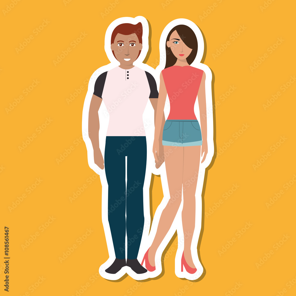 cartoon couple design , people and relationships concepts cartoon couple design , people and relationships concepts