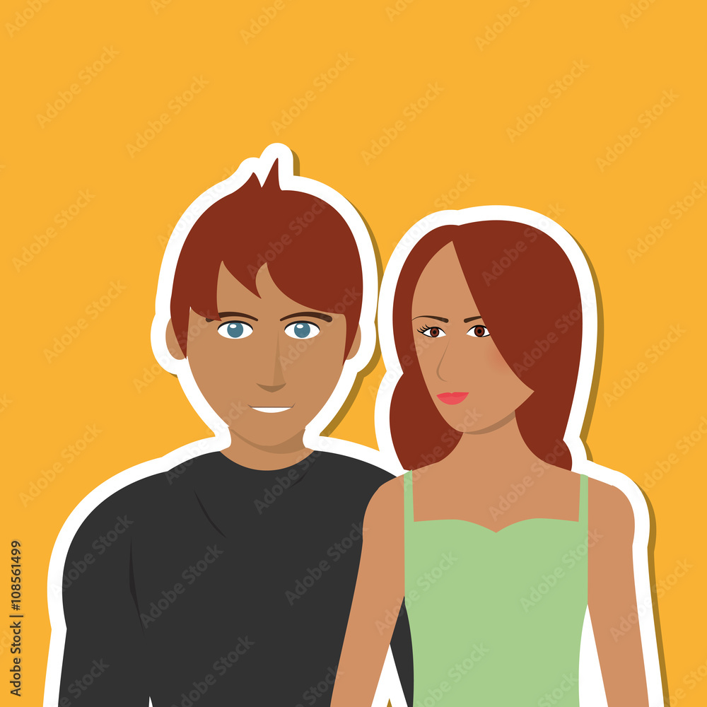 cartoon couple design , people and relationships concepts