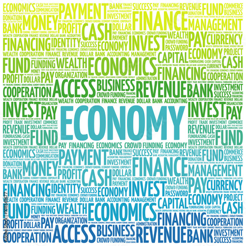 ECONOMY word cloud, business concept