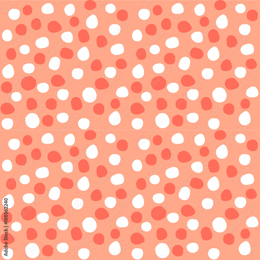 Polka dots peach hand made pattern Polka dots peach hand made pattern