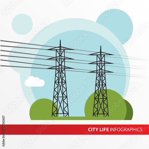 Transmission tower. Isolated power-line carrier