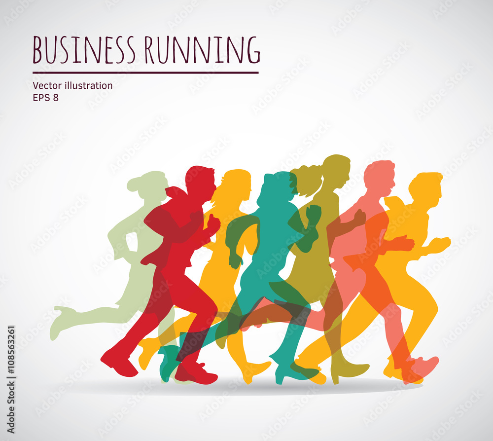Color group people business running. Color group people business running.