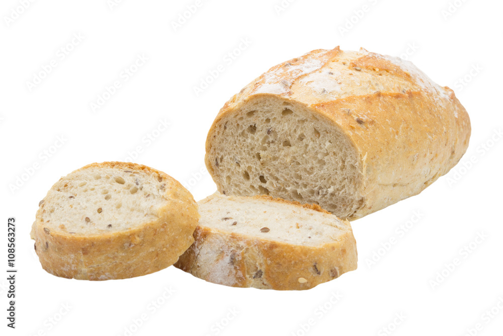 Whole wheat bread, isolated on white background. Whole wheat bread, isolated on white background.
