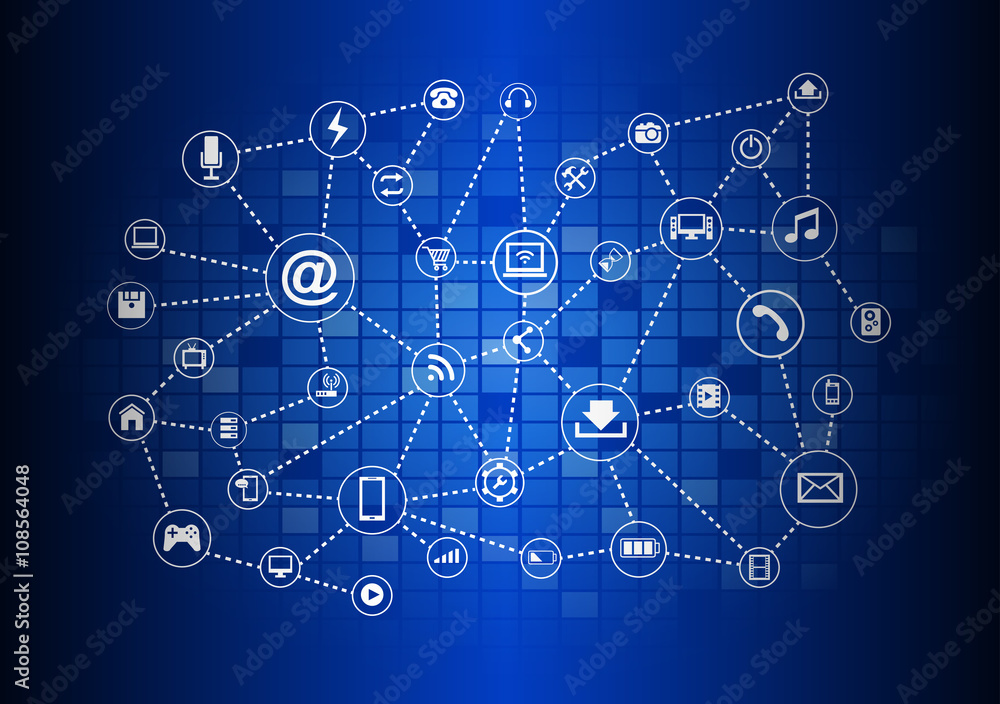 Abstract Technology circuit background with icon Abstract Technology circuit background with icon