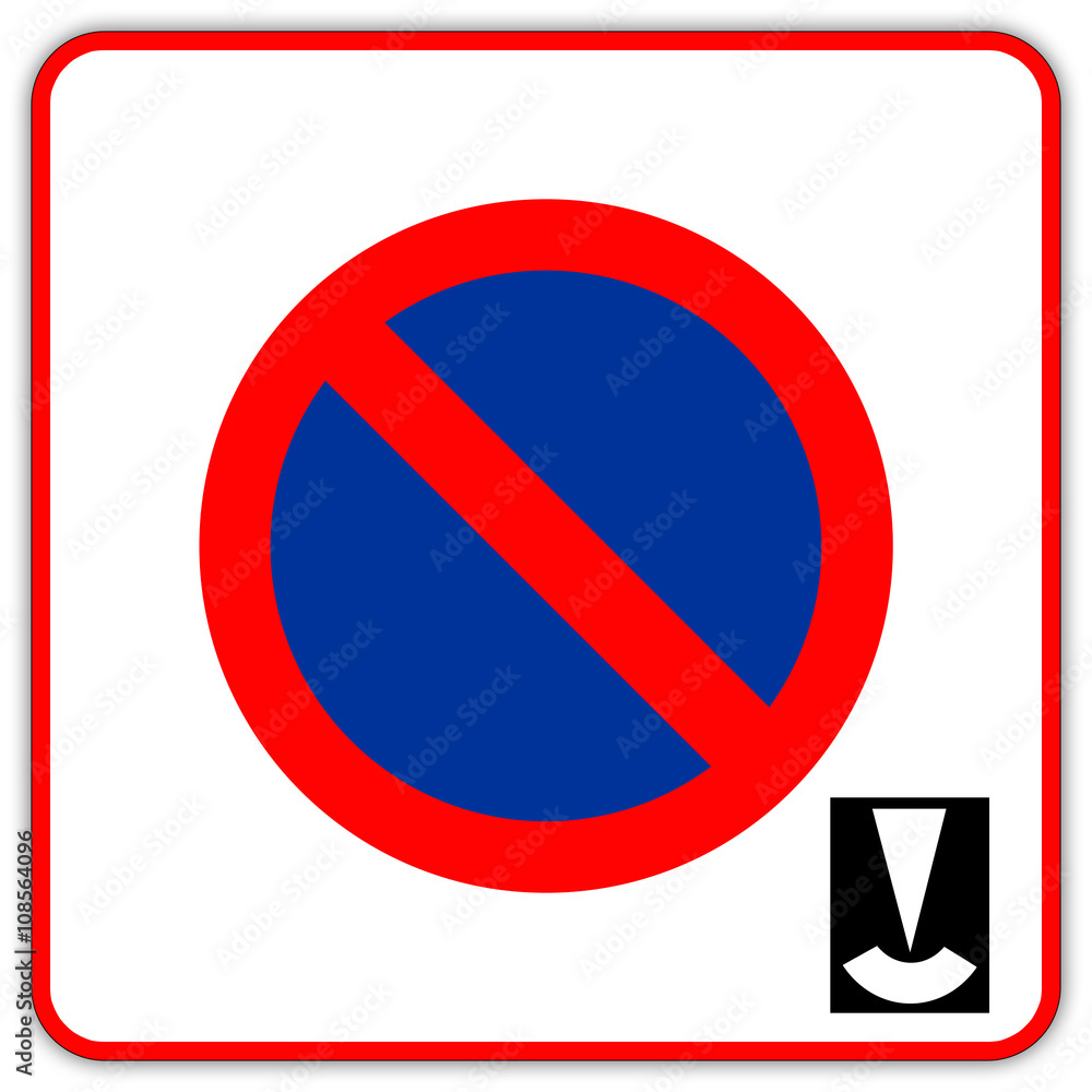 Panneau routier en france zone bleu (Stationnement gratuit à durée limitée) Illustration Stock