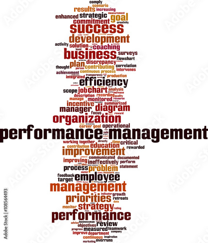 Performance management word cloud concept. Vector illustration