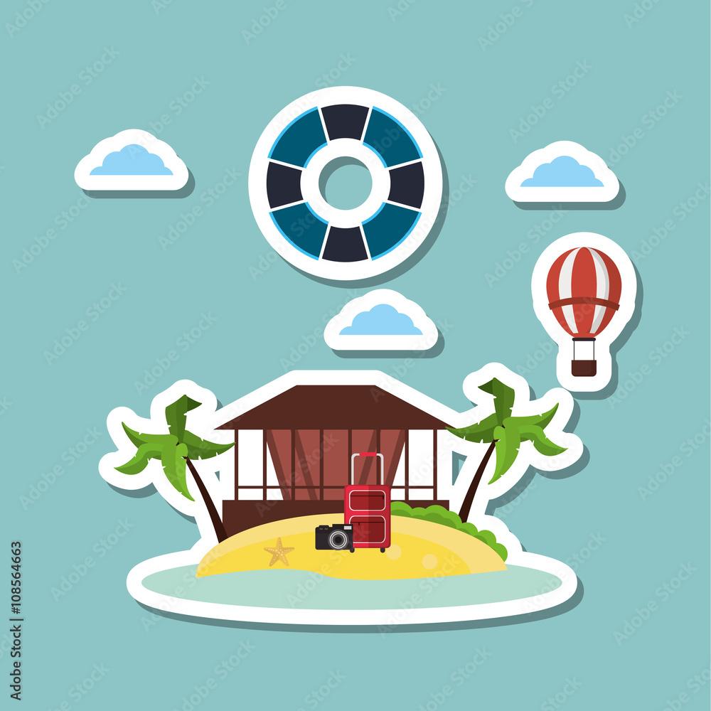 Obraz premium Icon of vacations design, vector illustration
