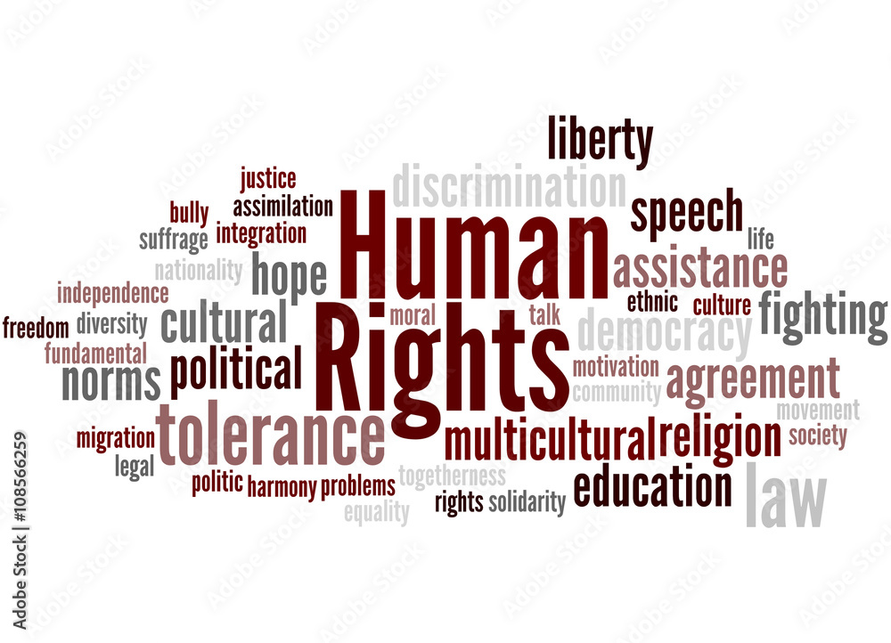 Obraz premium Human Rights, word cloud concept 4