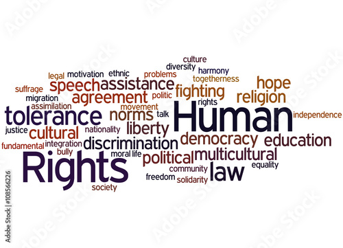 Human Rights, word cloud concept 3