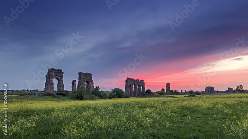 Wallpaper Mural .Ancient Roman aqueduct at sunset Torontodigital.ca