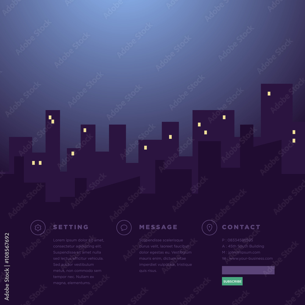 Fototapeta premium Urban City at Night Landscape