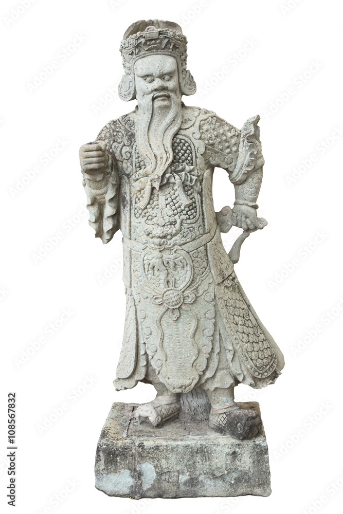 Stone Chinese warrior in the Temple Stone Chinese warrior in the Temple