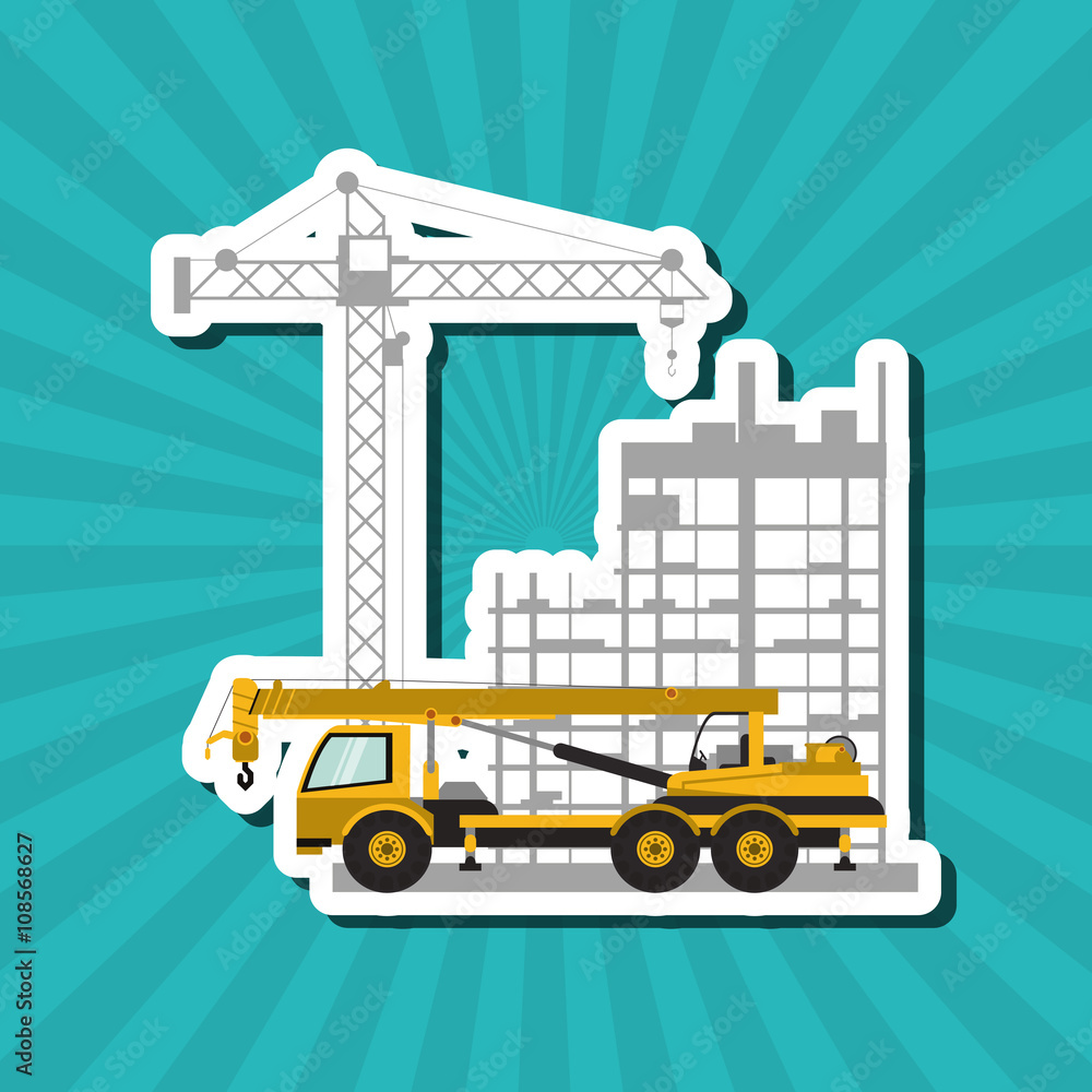 icon of under construction , editable graphic, industrial transport machine concept