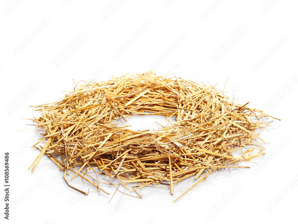 pile of straw forming round frame, nest background and texture pile of straw forming round frame, nest background and texture