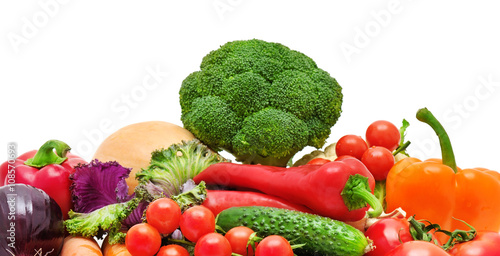 Set of vegetables isolated on white background