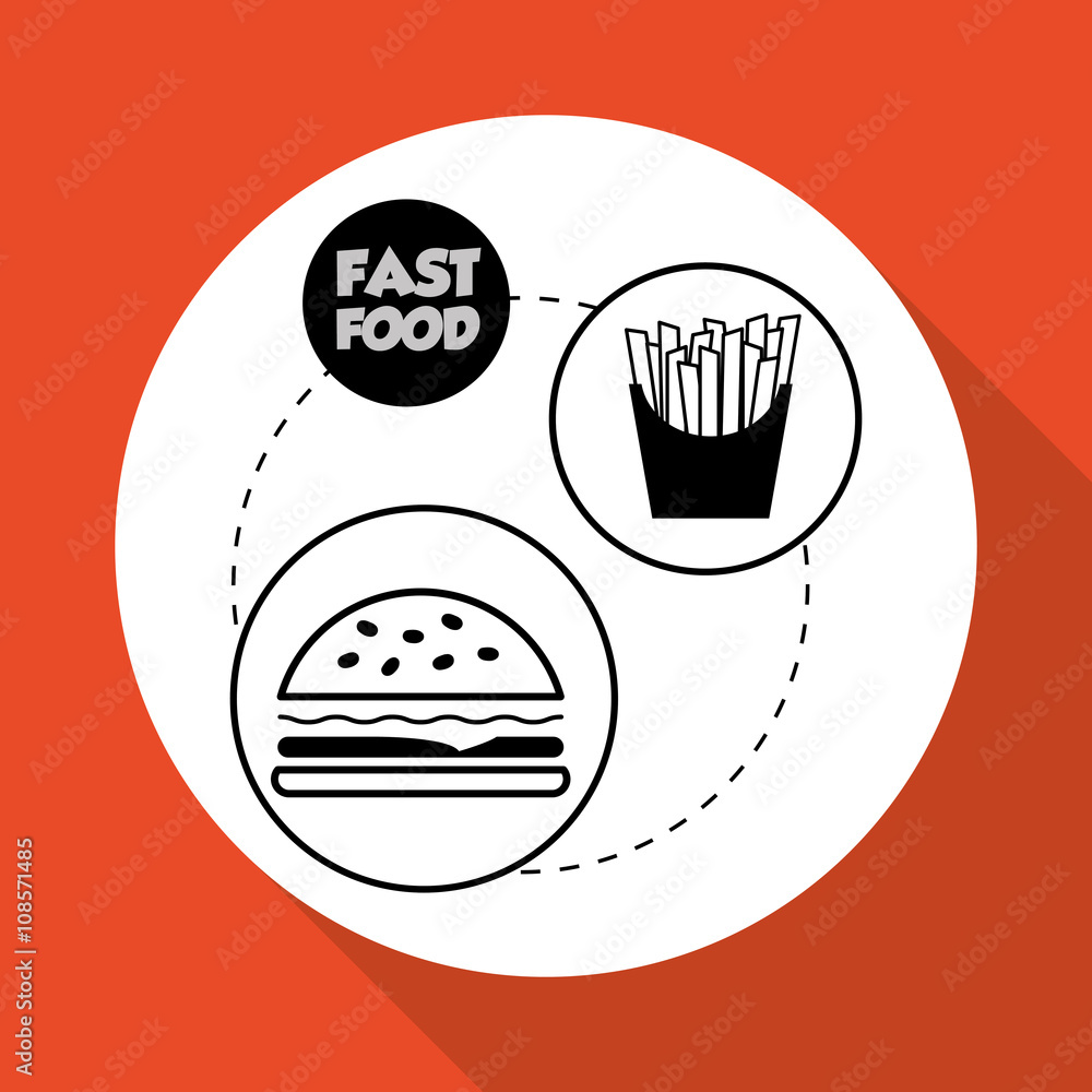 Flat illustration about fast food design Flat illustration about fast food design