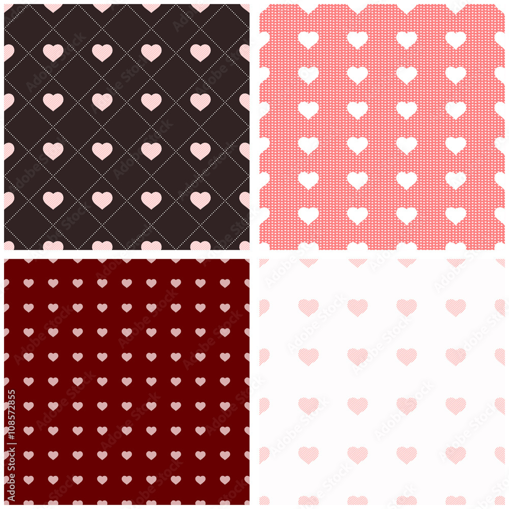 Seamless pattern with paper hearts. Seamless pattern with paper hearts.