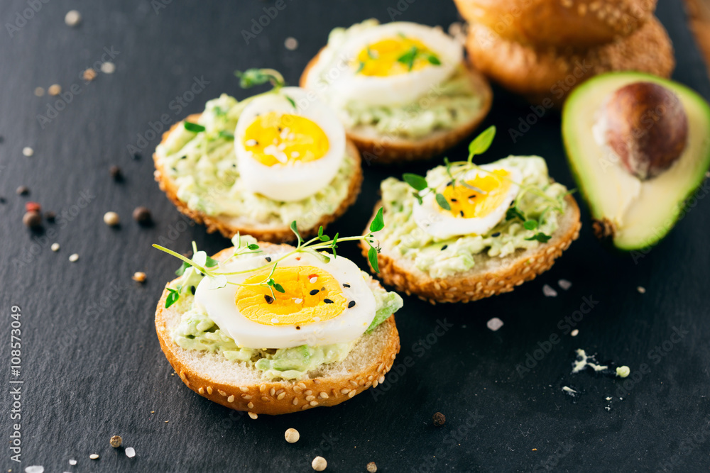 Sandwich with avocado and eggs Sandwich with avocado and eggs