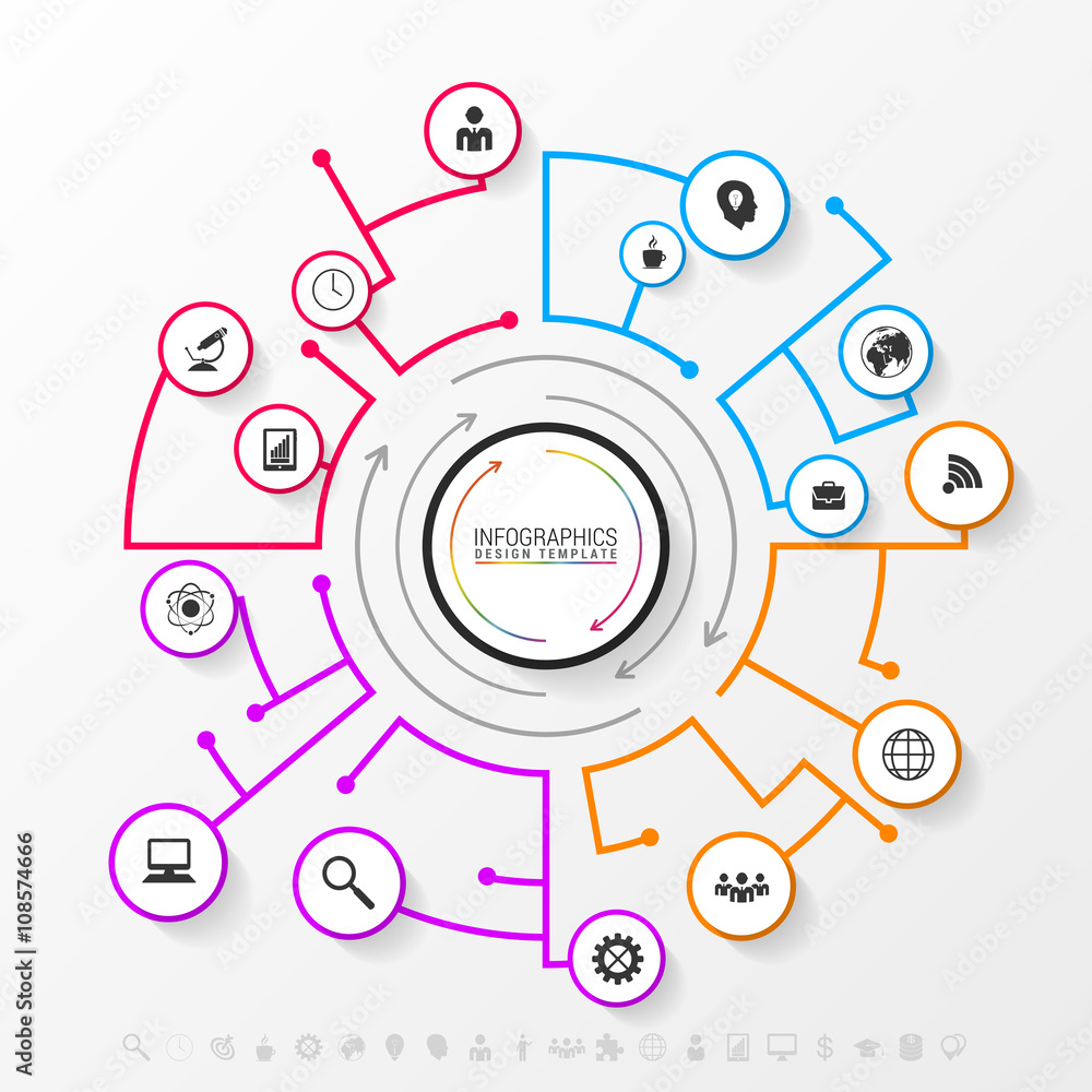 Infographic network concept. Modern business template. Vector
