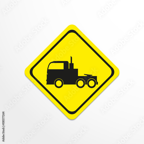 Truck. Black vector icon