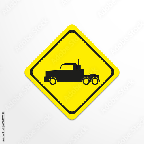 Truck. Black vector icon