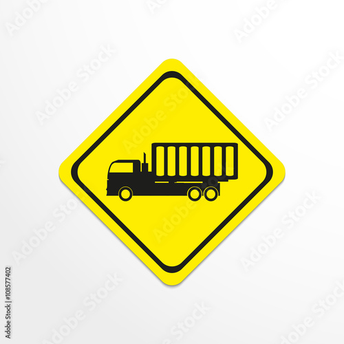 Truck. Black vector icon