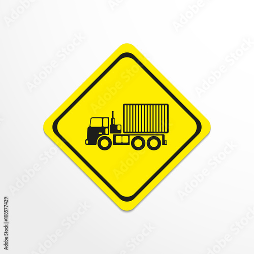 Truck. Black vector icon