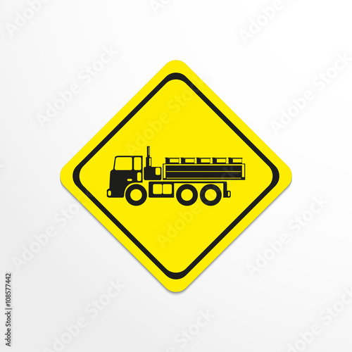 Truck. Black vector icon