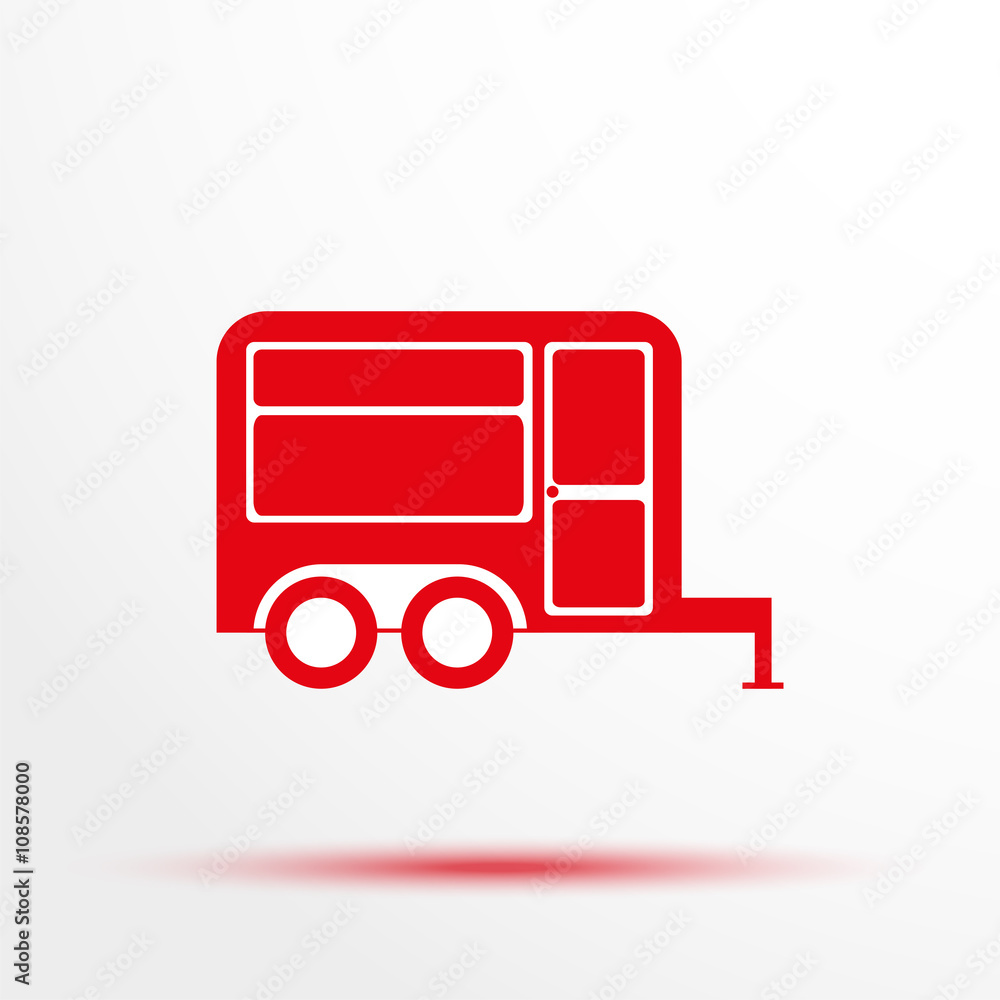 House on wheels. Vector icon. House on wheels. Vector icon.