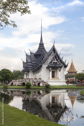 A temple at the Ancient Siam museum and park near Bangkok  Thailand