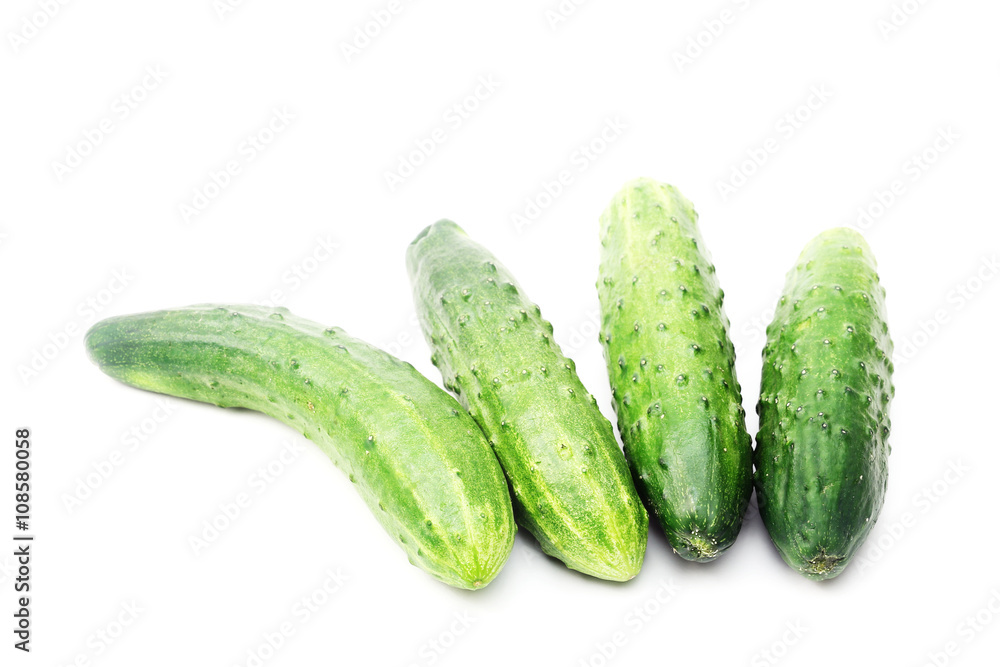 Fresh cucumbers isolated on white Fresh cucumbers isolated on white