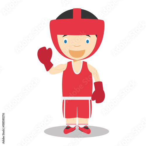 Sports cartoon vector illustrations: Boxing