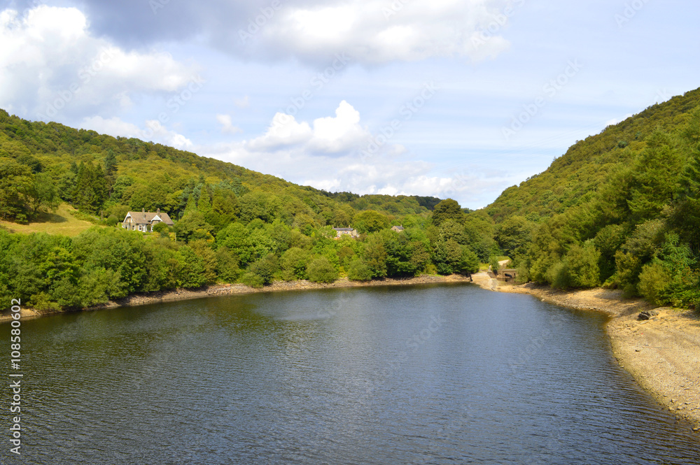 Ladybower reservoir in Derbyshire, England UK