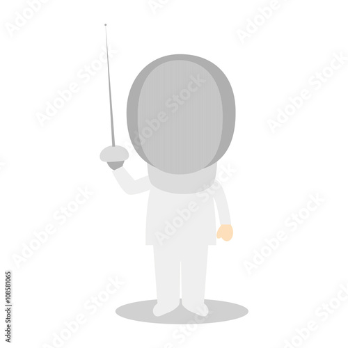 Sports cartoon vector illustrations: Fencing