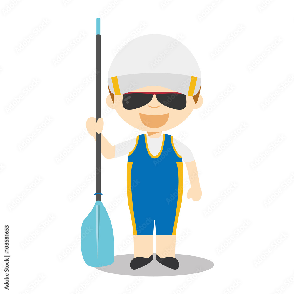 Sports cartoon vector illustrations: Rowing Sports cartoon vector illustrations: Rowing