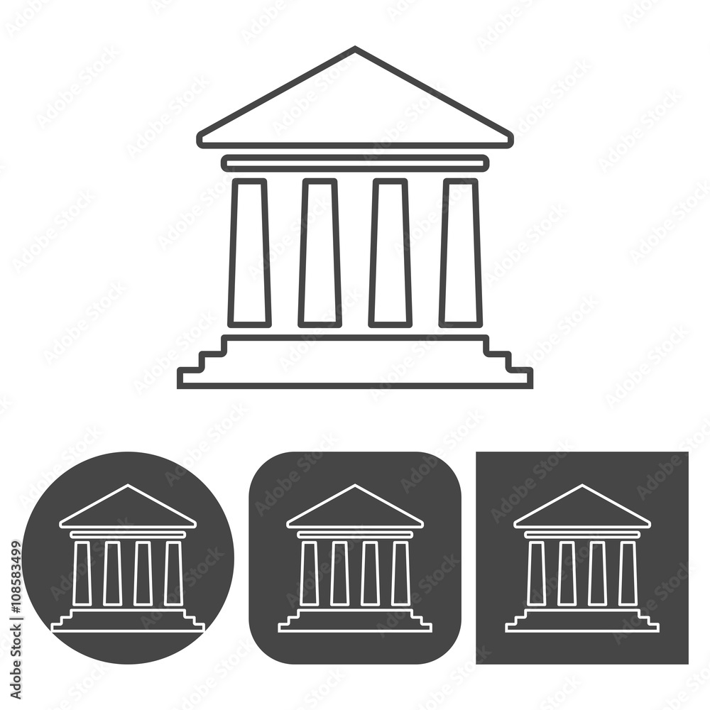 Bank icon - vector icons set Bank icon - vector icons set