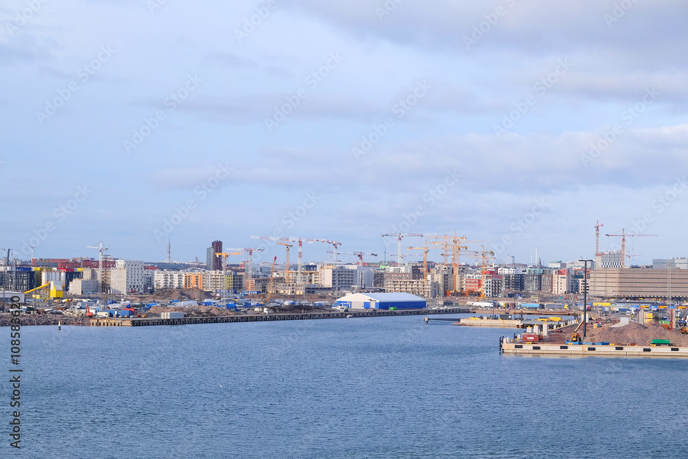 Obraz premium Helsinki, Finland - March, 14, 2016: veiw of construction in Helsinki, Finland