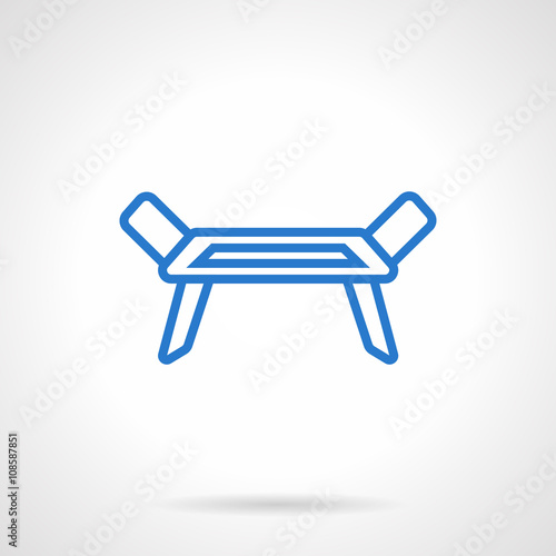 Clotheshorse blue line vector icon