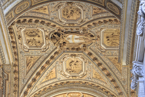 Detail of Arch of the Bells in St. Peters Square (Rome, Italy)