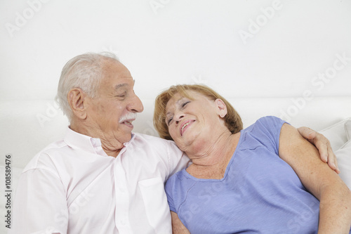 portrait of a loving senior couple