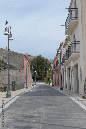 Alley of the historical Conza Campania village, Italy photo