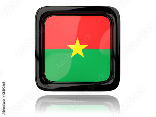 Square icon with flag of burkina faso