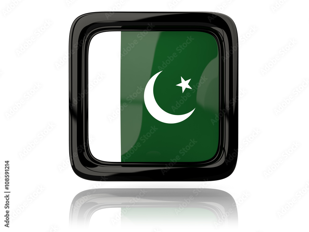 Square icon with flag of pakistan Square icon with flag of pakistan