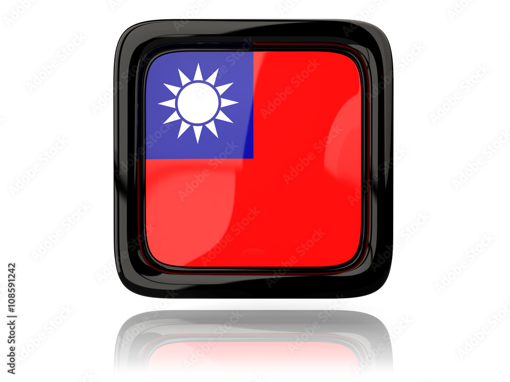 Square icon with flag of republic of china Square icon with flag of republic of china