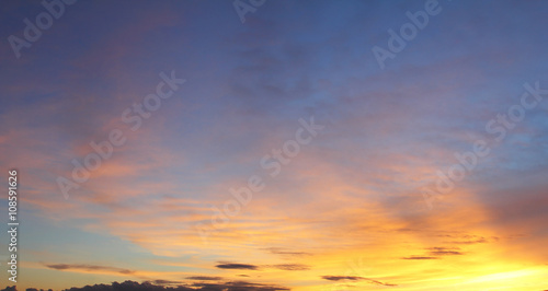 Natural background of the colorful sky and cloud, During the time sunrise and sunset