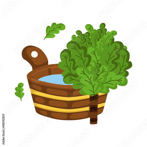 Vector illustration with sauna background